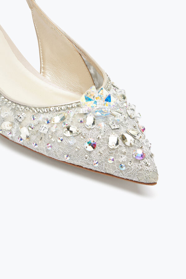 jeweled grau flache slingbacks cinderella rene caovilla